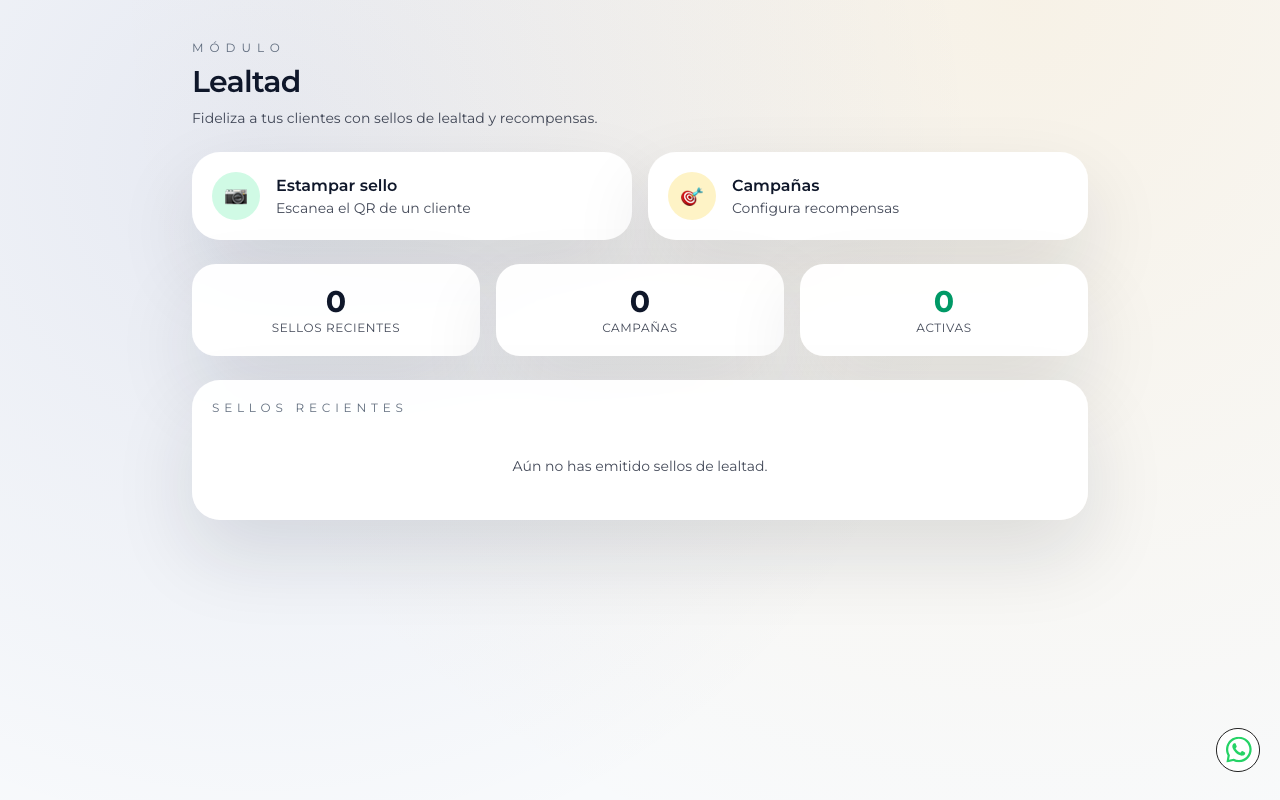 Tabla de validación en tiempo real con registros de canjes y botón de vincular QR
