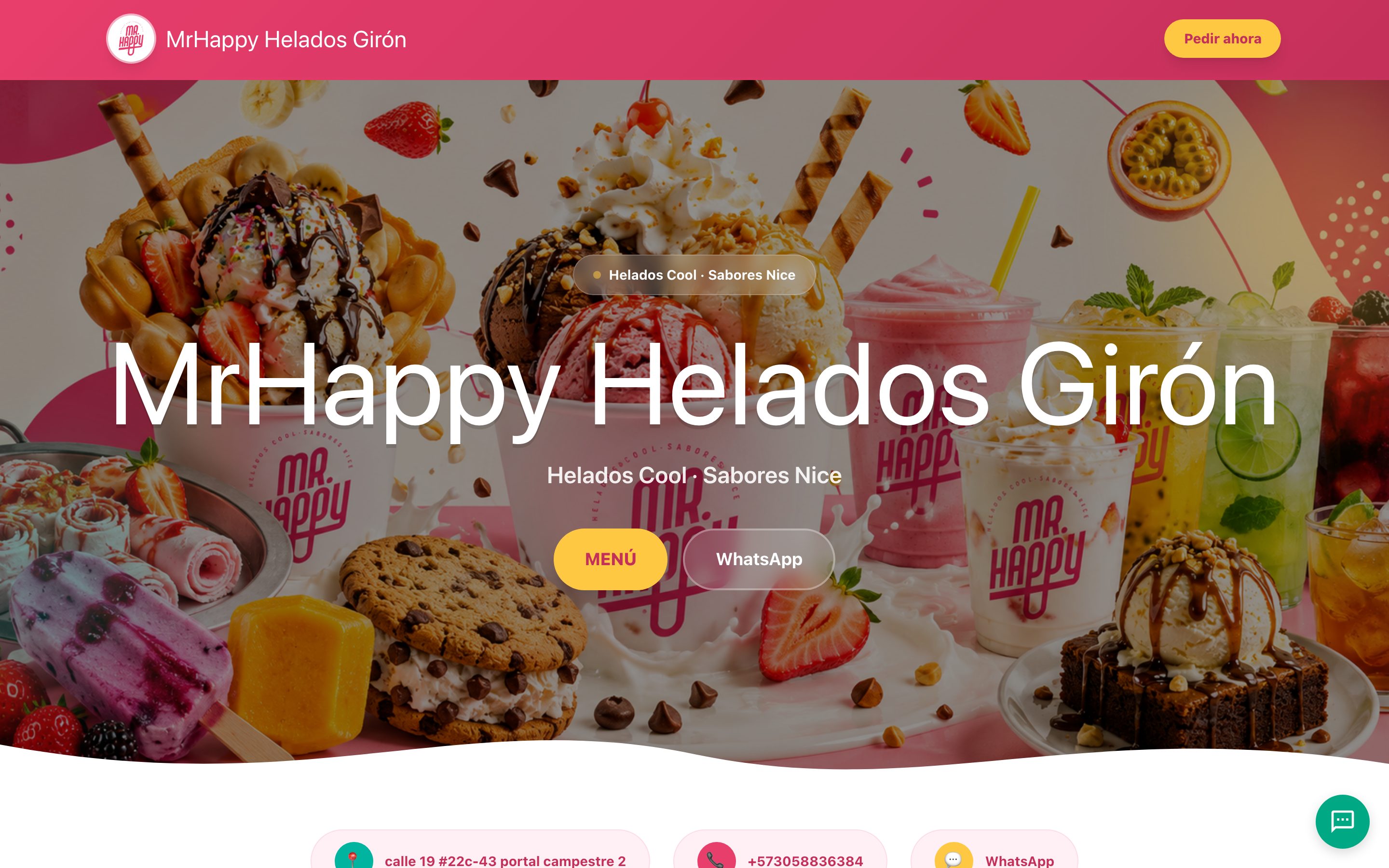 Página web de MrHappy Helados